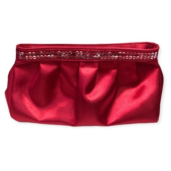 Lancome Paris Vintage Satin Sequence Make Up Bag - Picture 1 of 5